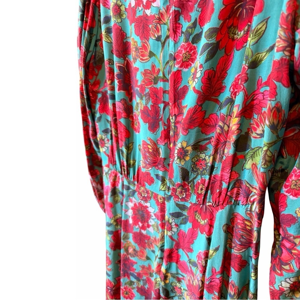 Talbots Petite Romantic Floral Side-Tie Midi Dress | 12P 🌸 - Picture 15 of 16
